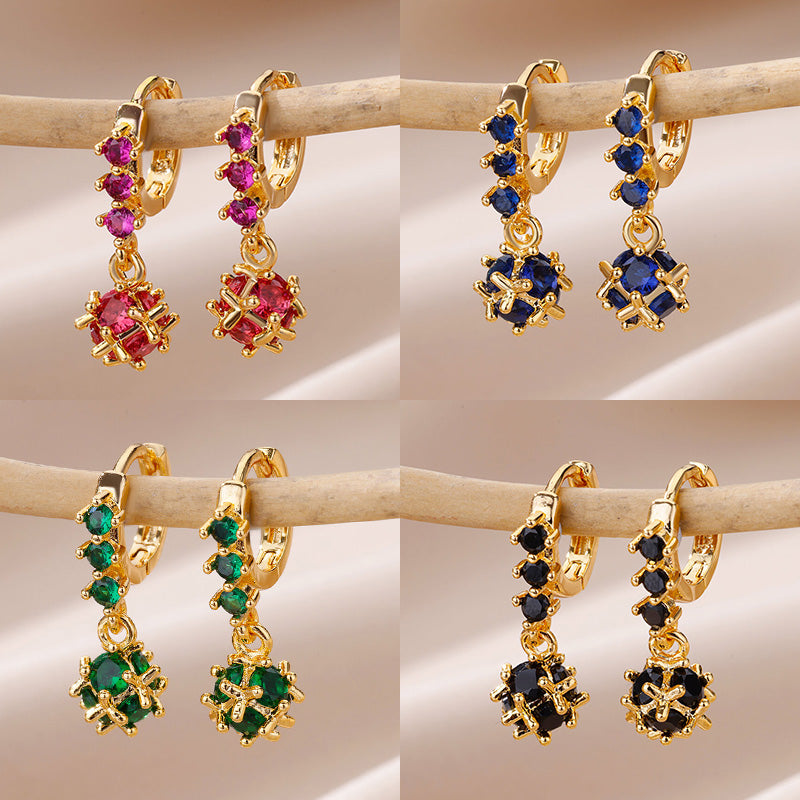 Brincos Esféricos de Zircônia (Banhado a Ouro 18K)