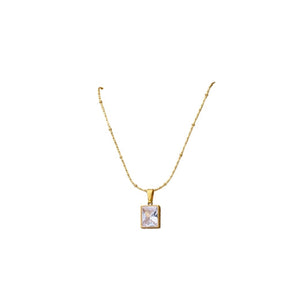 Colar Geométrico de Zircônia (Banhado a Ouro 18K)