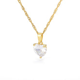 Colar Coração de Zircônia (Banhado a Ouro 18K)