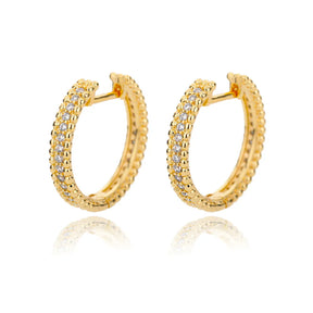 Brincos Círculo de Zircônia (Banhado a Ouro 18K)