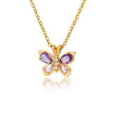 Colar Borboleta Cristalina (Banhado a Ouro 18K)