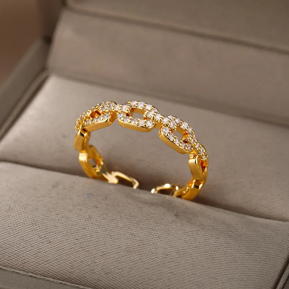 Anel Elo Dourado (Banhado a Ouro 18K)