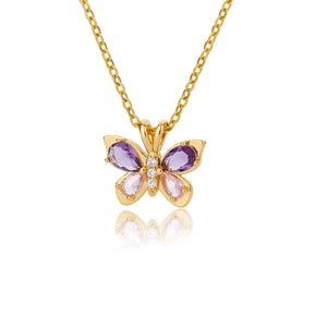Colar Borboleta Cristalina (Banhado a Ouro 18K)