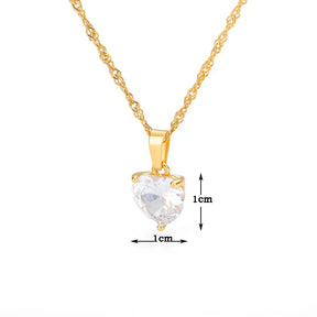 Colar Coração de Zircônia (Banhado a Ouro 18K)