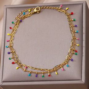 Tornozeleira Boho Luxo Colorida
