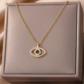 Colar Olho Grego com Zircônia (Banhado a Ouro 18K)