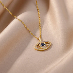 Colar Olho Grego com Zircônia (Banhado a Ouro 18K)