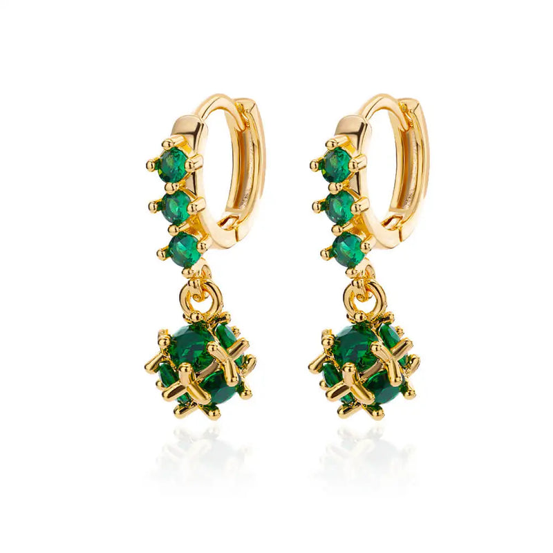 Brincos Esféricos de Zircônia (Banhado a Ouro 18K)