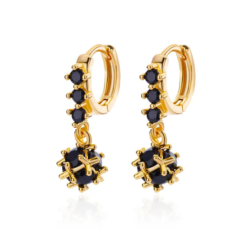 Brincos Esféricos de Zircônia (Banhado a Ouro 18K)