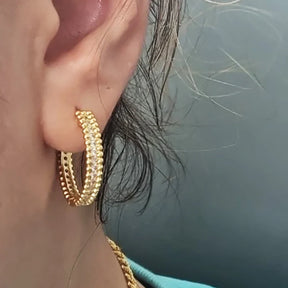 Brincos Círculo de Zircônia (Banhado a Ouro 18K)