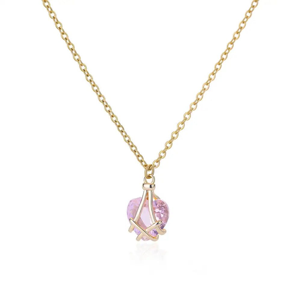 Colar Coração de Zircônia (Banhado a Ouro 18K)