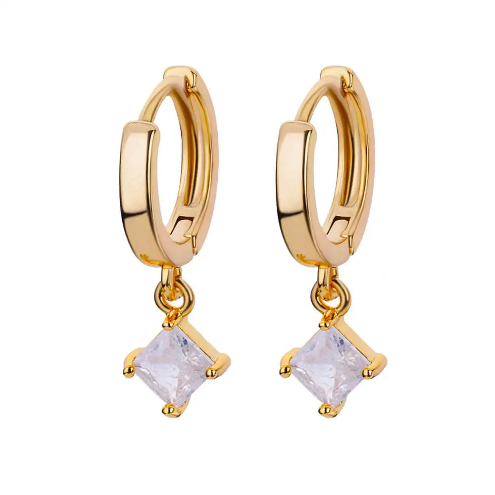 Brincos Pirâmide Zircônia (Banhado a Ouro 18K)