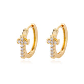 Brincos Argola Cruz (Banhado a Ouro 18K)