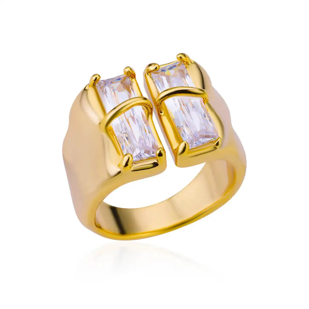 Anel Prisma Real (Banhado a Ouro 18K)