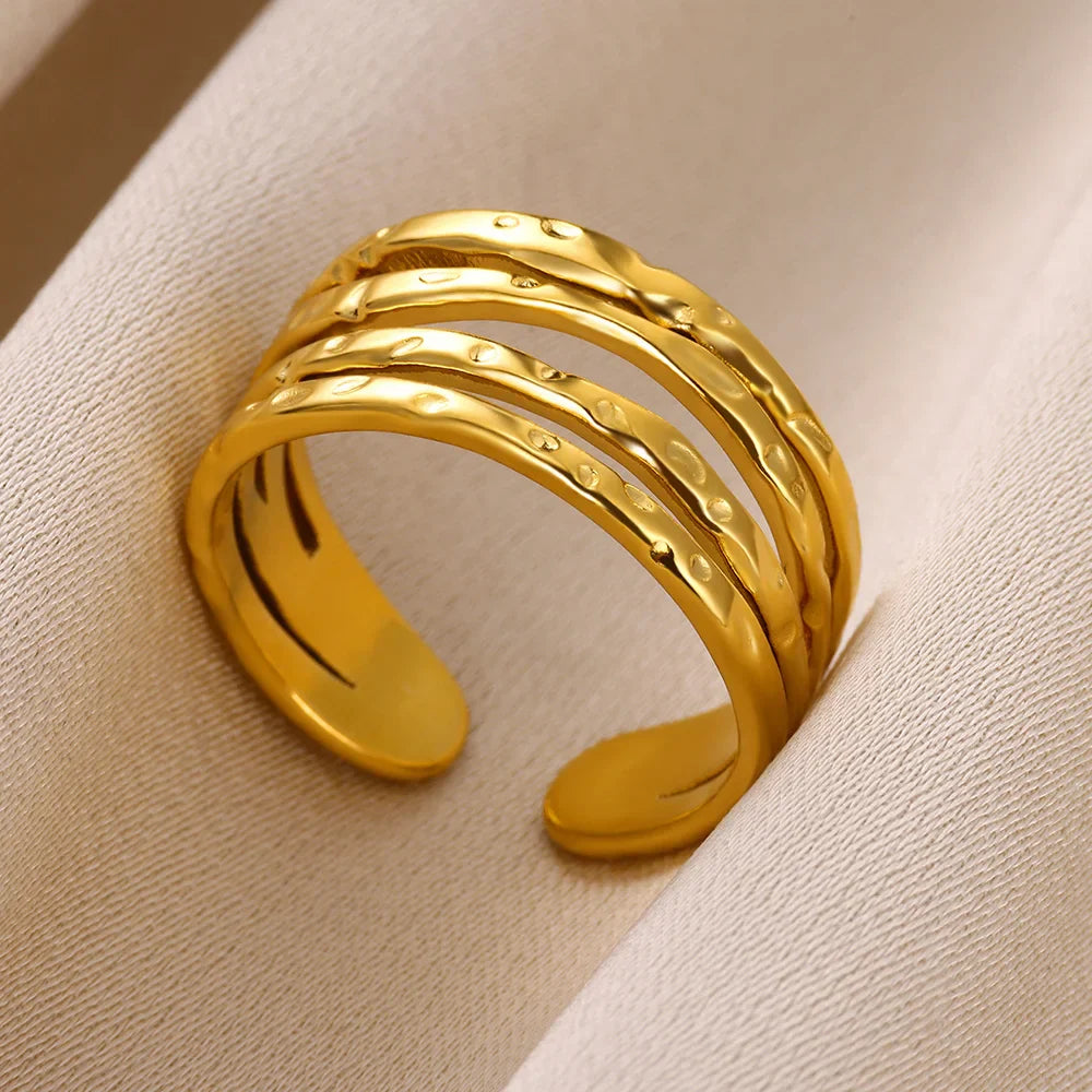 Anel Tríade Solar (Banhado a Ouro 18K)