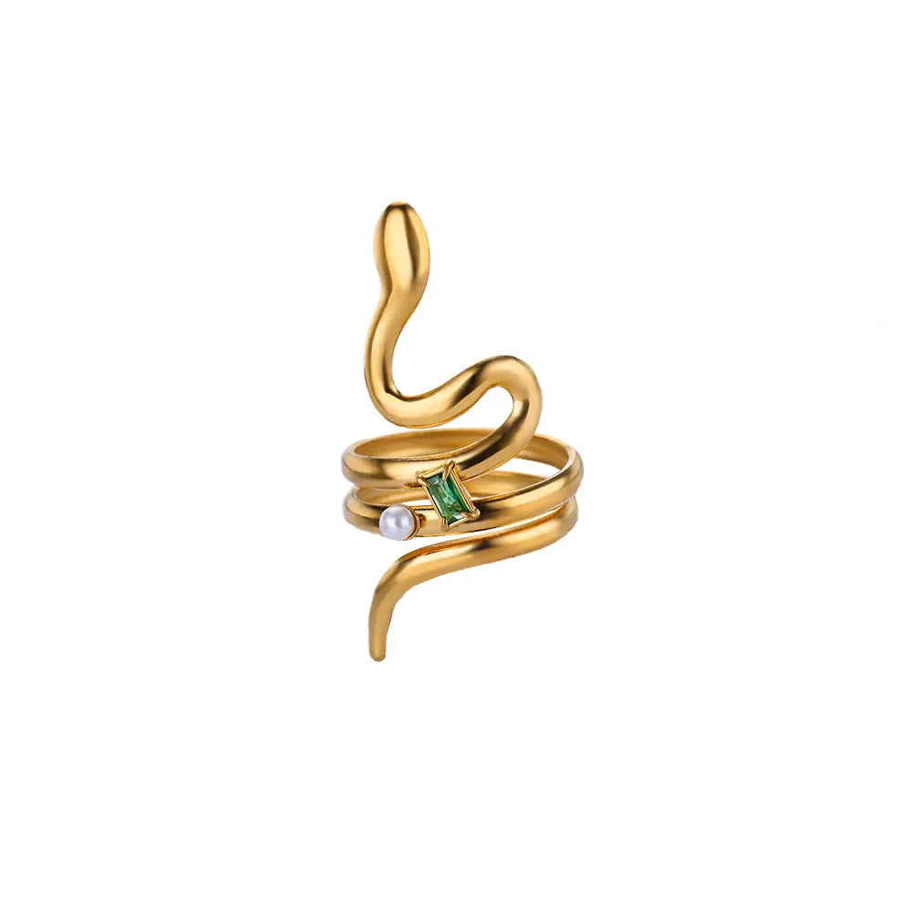 Anel Serpente Dourada (Banhado a Ouro 18K)
