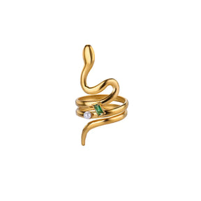Anel Serpente Dourada (Banhado a Ouro 18K)