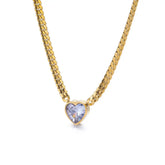 Colar Coração de Zircônia (Banhado a Ouro 18K)