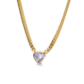 Colar Coração de Zircônia (Banhado a Ouro 18K)