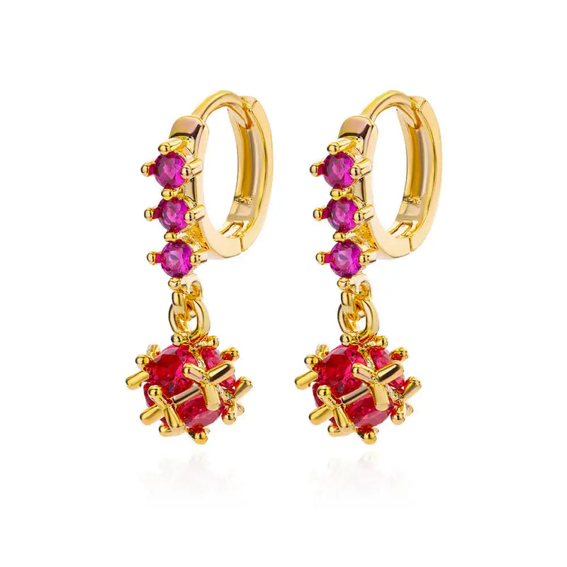Brincos Esféricos de Zircônia (Banhado a Ouro 18K)