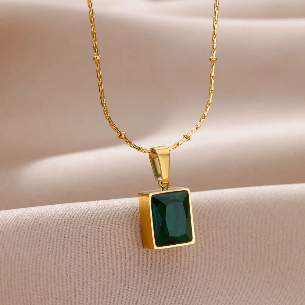 Colar Geométrico de Zircônia (Banhado a Ouro 18K)