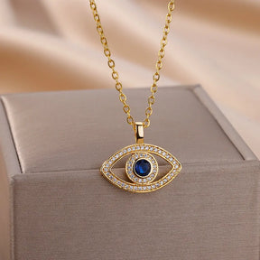 Colar Olho Grego com Zircônia (Banhado a Ouro 18K)