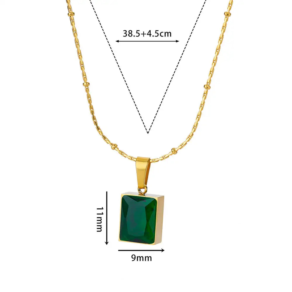 Colar Geométrico de Zircônia (Banhado a Ouro 18K)