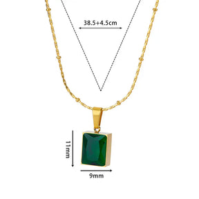 Colar Geométrico de Zircônia (Banhado a Ouro 18K)