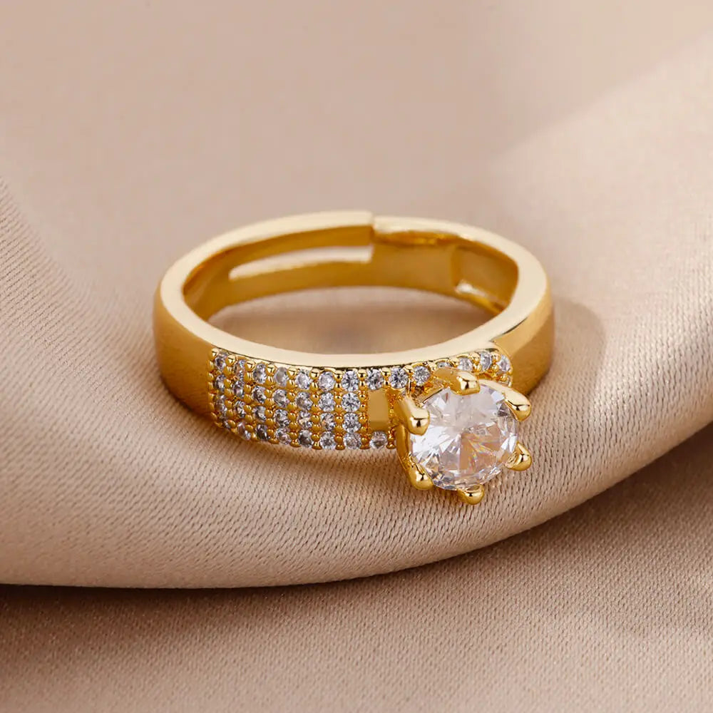 Anel Solitario (Banhado a Ouro 18K)