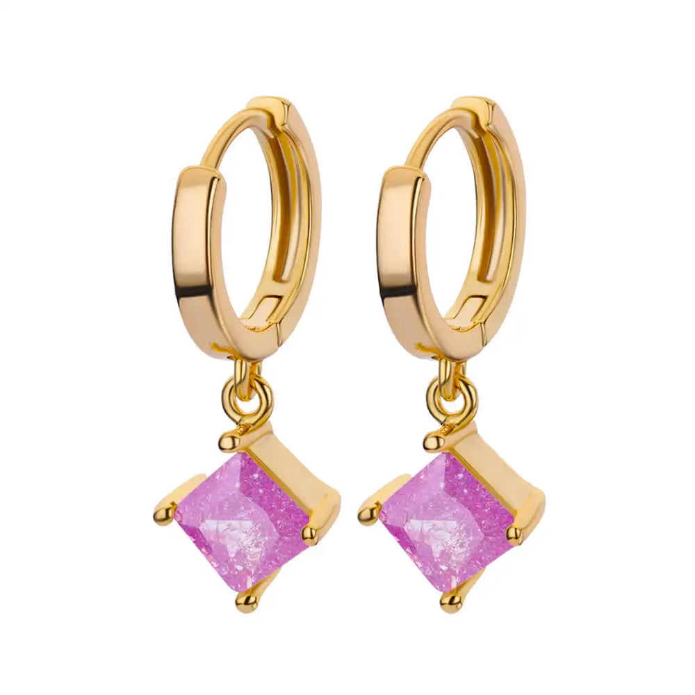 Brincos Pirâmide Zircônia (Banhado a Ouro 18K)