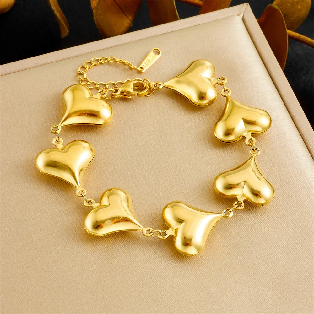 Pulseira Coração Mood Dourada (Banhado a Ouro 18K)