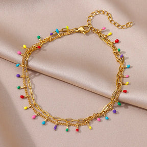 Tornozeleira Boho Luxo Colorida
