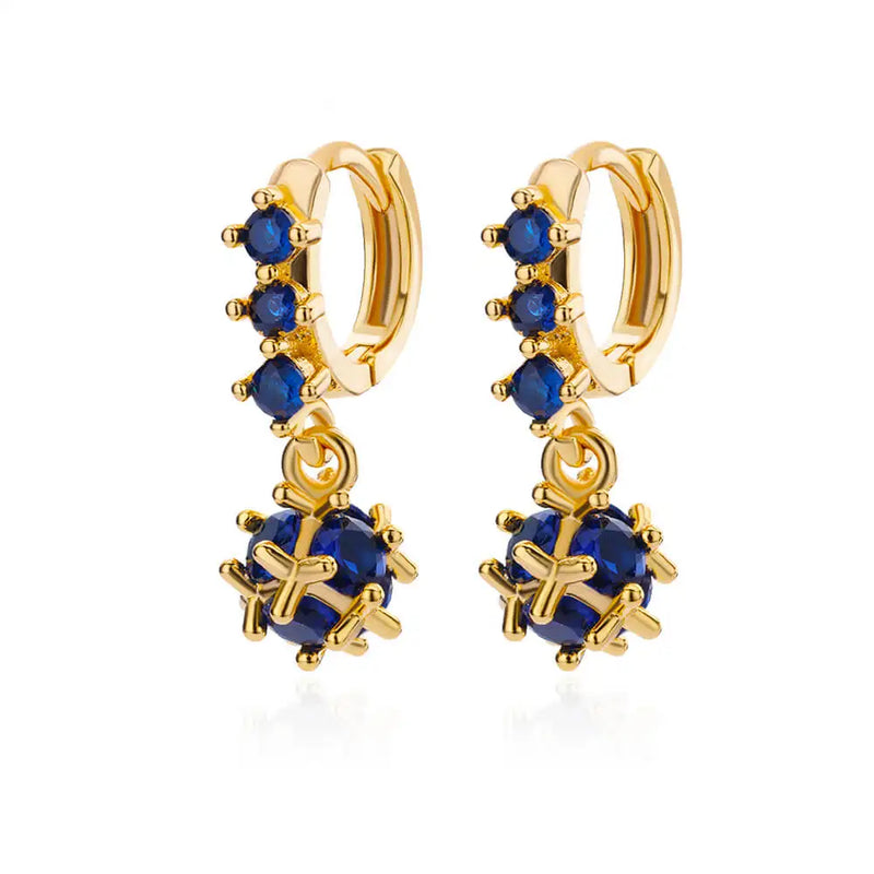 Brincos Esféricos de Zircônia (Banhado a Ouro 18K)
