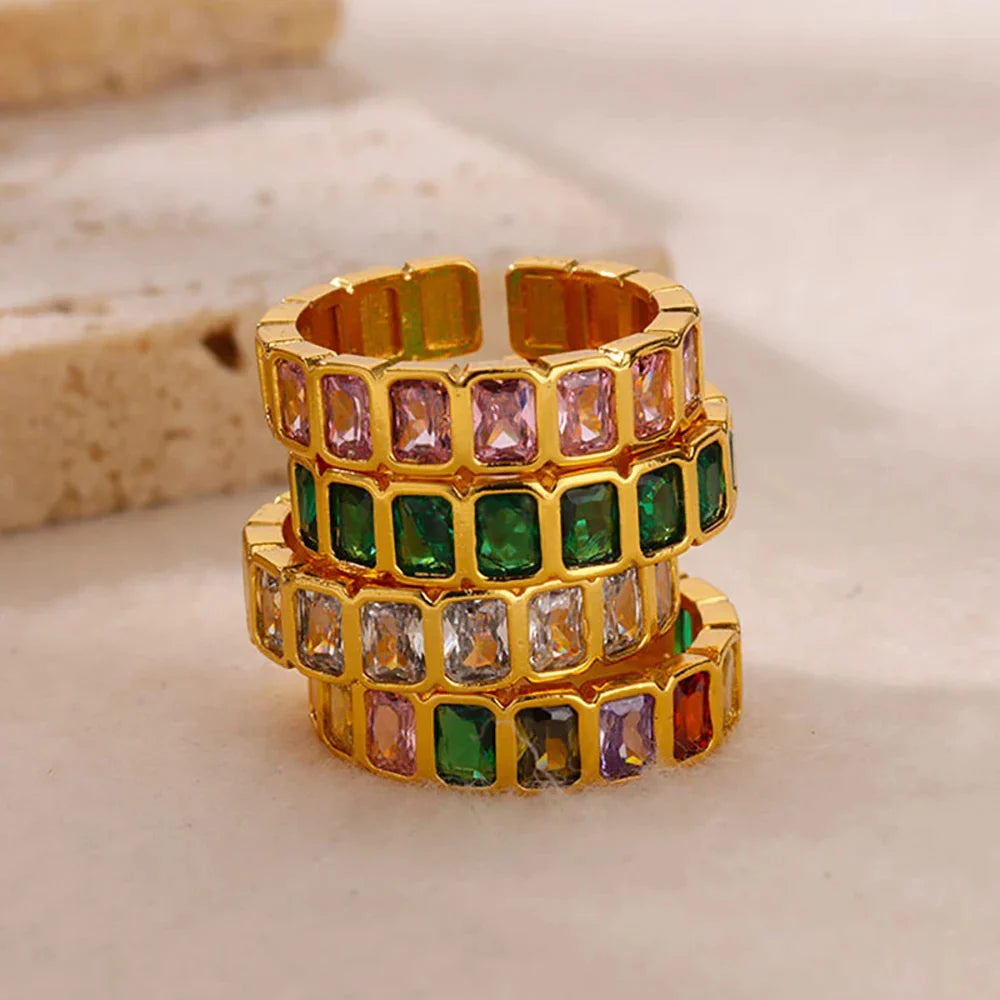 Anel Minimalista Geométrico (Banhado a Ouro 18K)