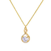 Colar Pendente Infinito Zircônia (Banhado a Ouro 18K)