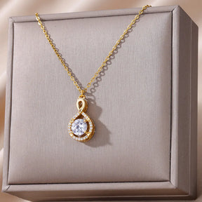 Colar Pendente Infinito Zircônia (Banhado a Ouro 18K)