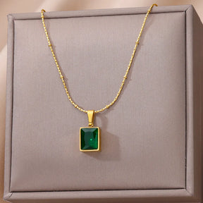 Colar Geométrico de Zircônia (Banhado a Ouro 18K)