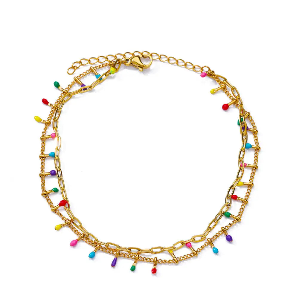 Tornozeleira Boho Luxo Colorida