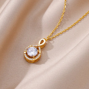 Colar Pendente Infinito Zircônia (Banhado a Ouro 18K)