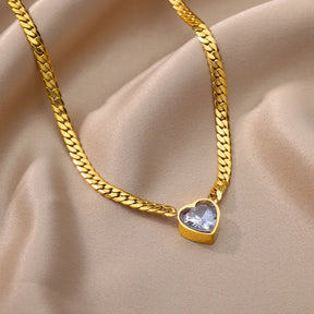 Colar Coração de Zircônia (Banhado a Ouro 18K)