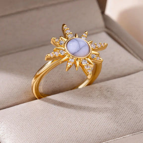 Anel Sol de Zircônia (Banhado a Ouro 18K)
