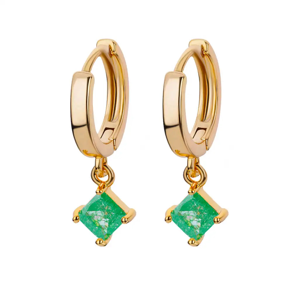Brincos Pirâmide Zircônia (Banhado a Ouro 18K)