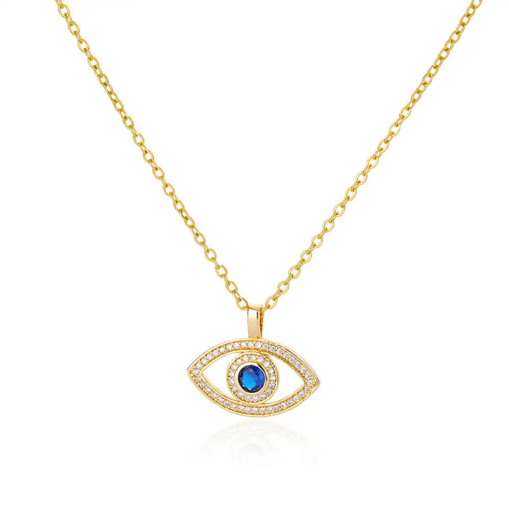 Colar Olho Grego com Zircônia (Banhado a Ouro 18K)