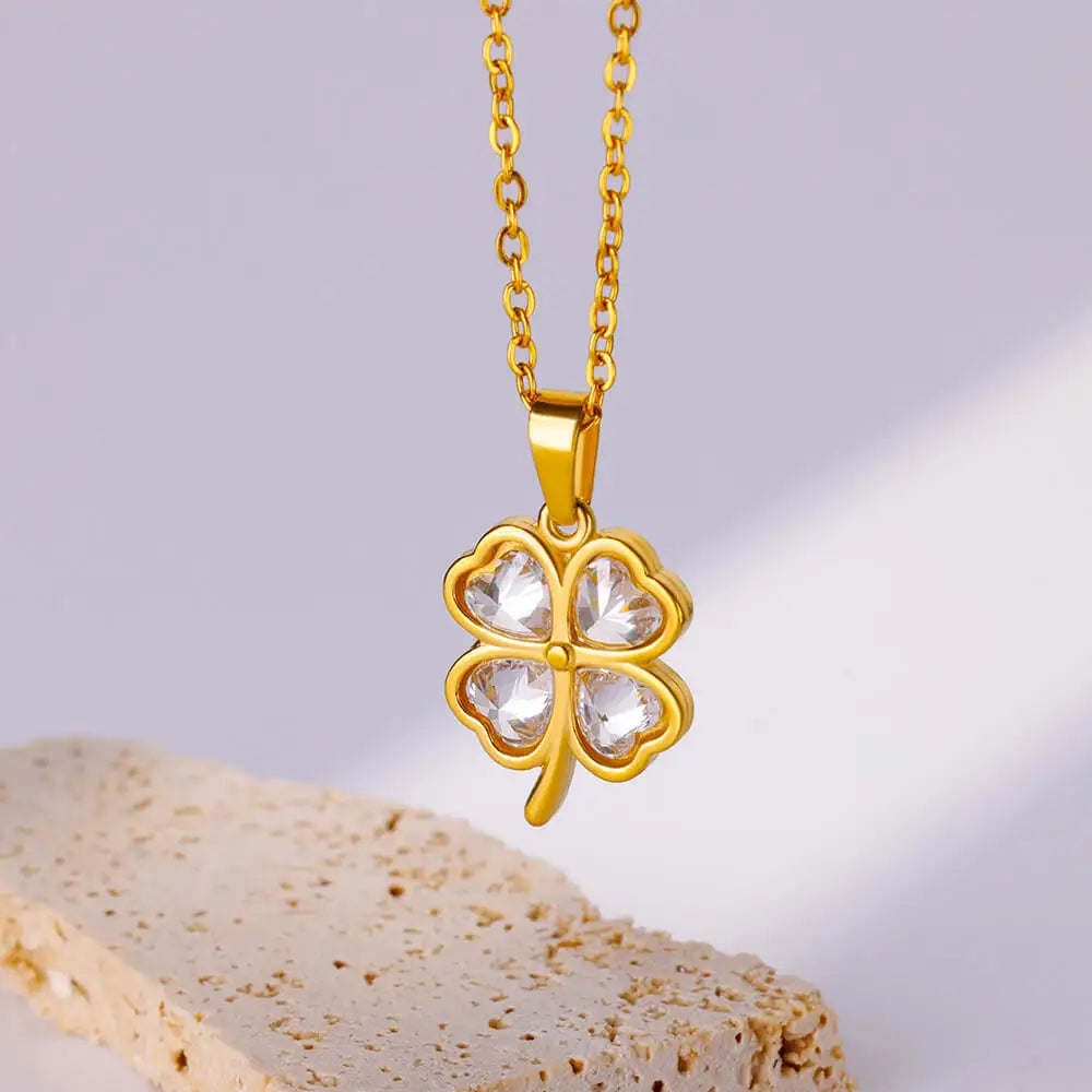 Colar Trevo de Quatro Folhas (Banhado a Ouro 18K)