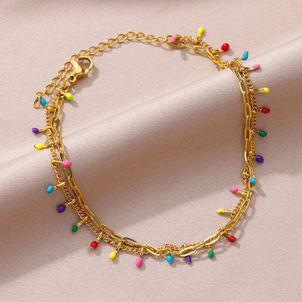 Tornozeleira Boho Luxo Colorida