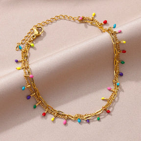 Tornozeleira Boho Luxo Colorida
