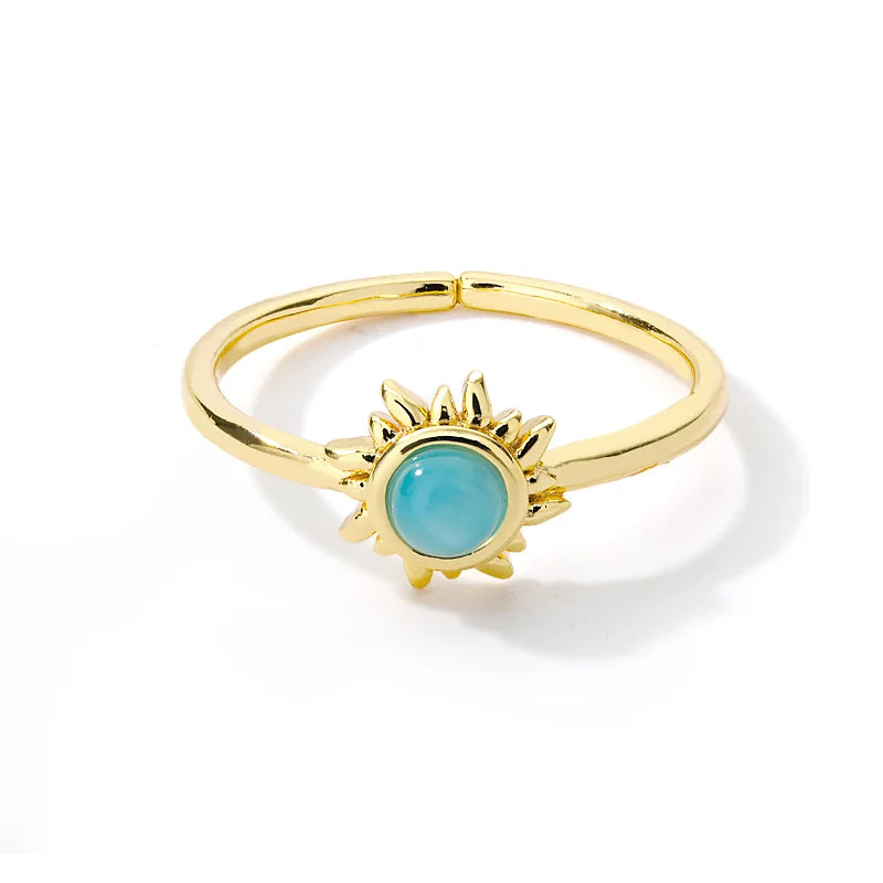 Anel Sol de Zircônia (Banhado a Ouro 18K)