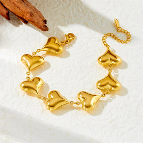 Pulseira Coração Mood Dourada (Banhado a Ouro 18K)
