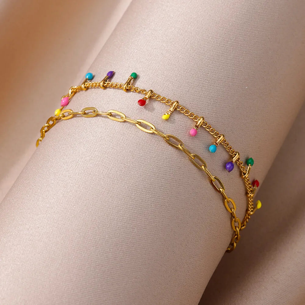 Tornozeleira Boho Luxo Colorida