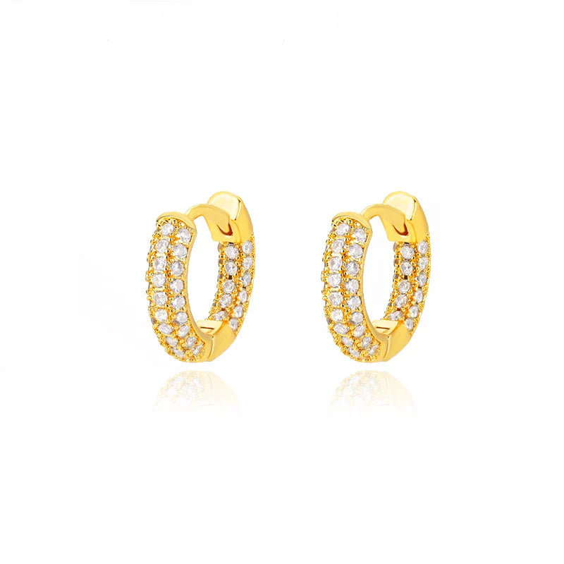 Brincos Círculo de Zircônia (Banhado a Ouro 18K)